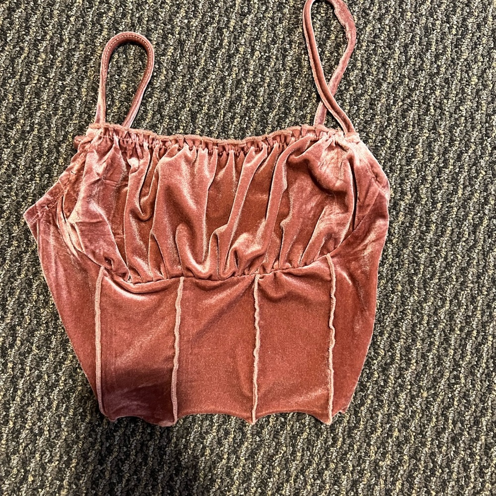 velvet bustier crop top